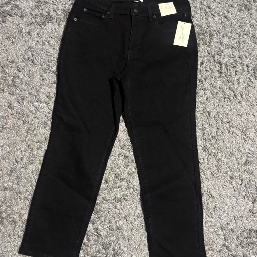 Black Denim jeans 80s Slim Ladies 10Short  *mid rise *fitted hip & thigh NWT
